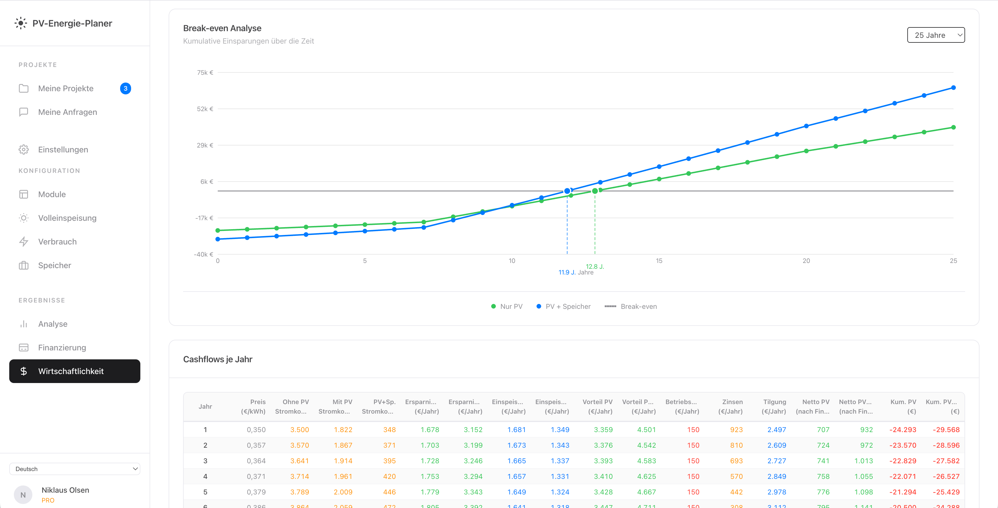 Wirtschaftlichkeit Detail